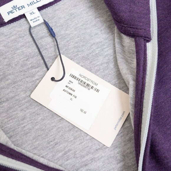 Peter Millar Crown Comfort Quarter-Zip Pullover Purple Mens XL - Picture 13 of 15
